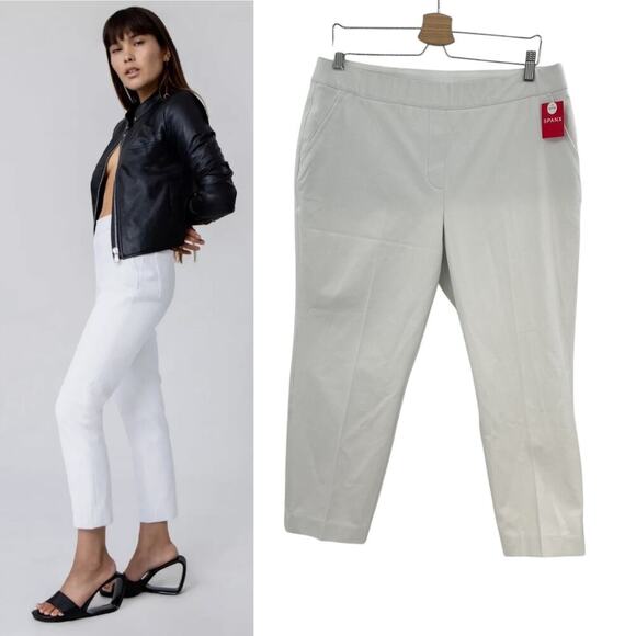 Spanx Silver Linings Slim Straight Pants Classic White‎ Size XL Petite - Picture 1 of 13